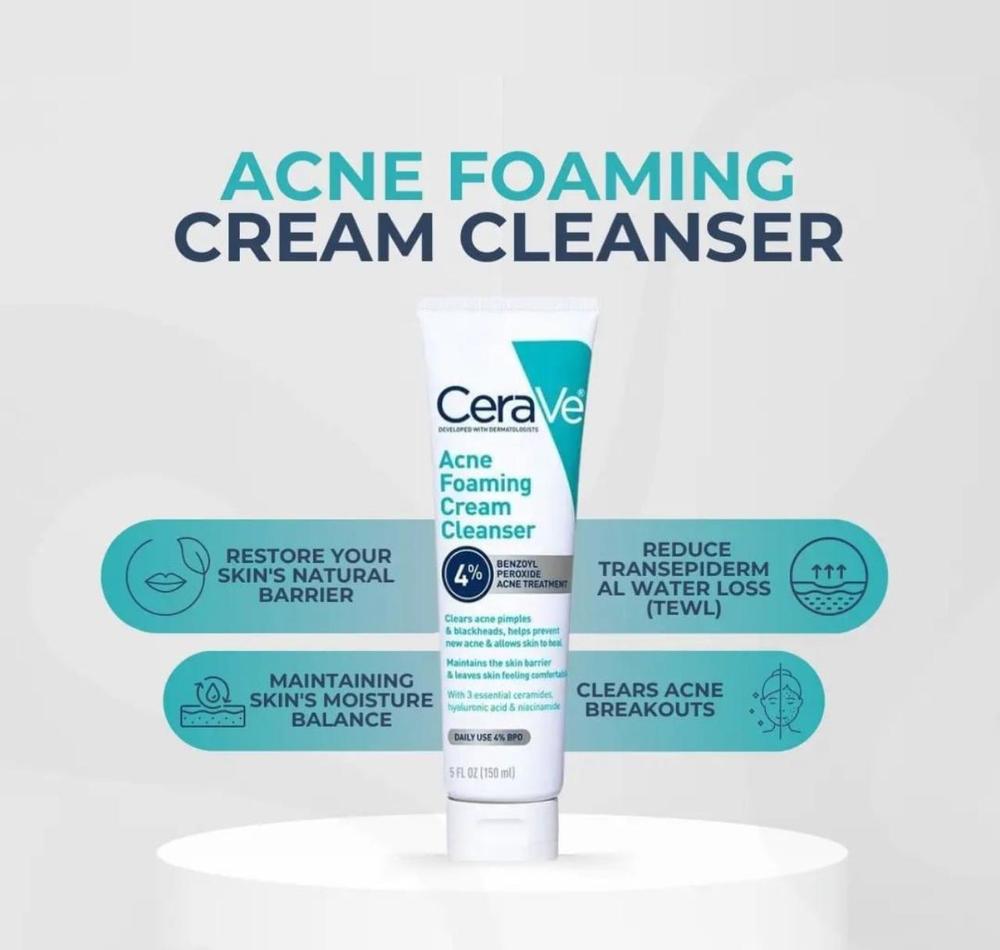 CeraVe Acne Foaming Cream Cleanser, 150 Ml
