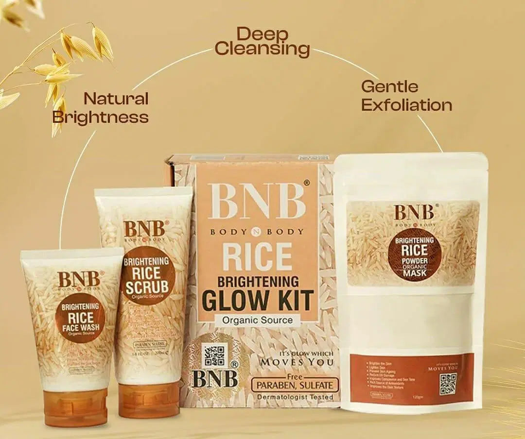 Skin Brightening Rice Facial Kit - Whitening and Exfoliating Set